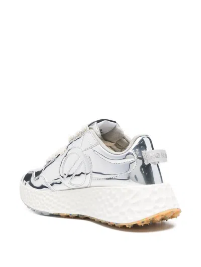No Name Metallic Quilted Trainers In White