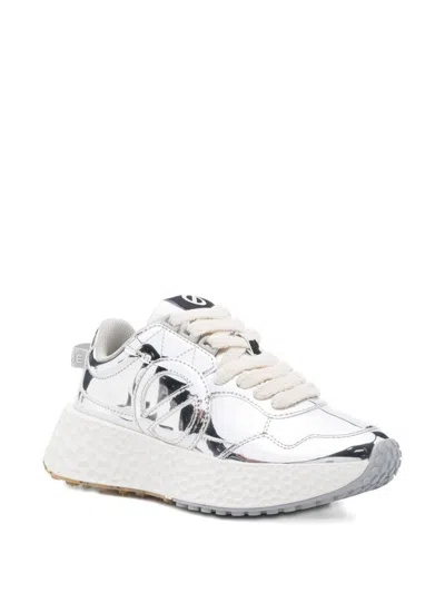 No Name Metallic Quilted Trainers In White