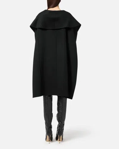 Elisabetta Franchi Wool Belted Coat In Black
