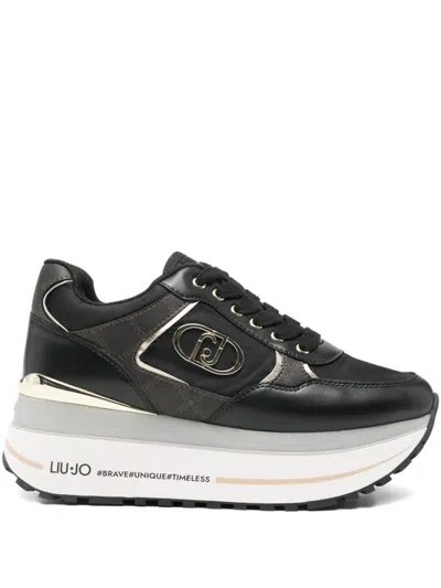 Liu •jo Wonder Plus 01 Platform Sneakers In Black