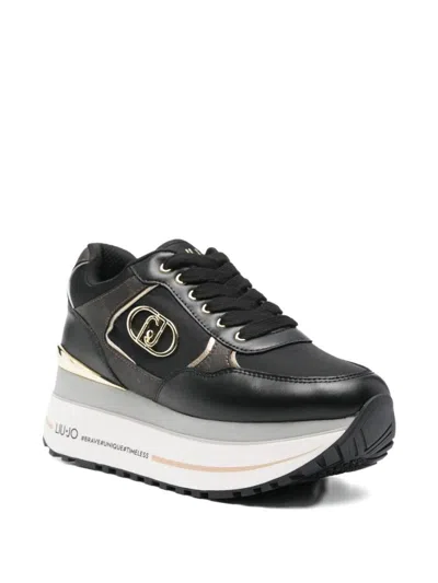 Liu •jo Wonder Plus 01 Platform Sneakers In Black