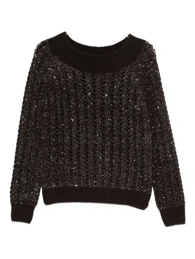 D Exterior Textured Knit Sweater With Subtle Sparkle In Gray