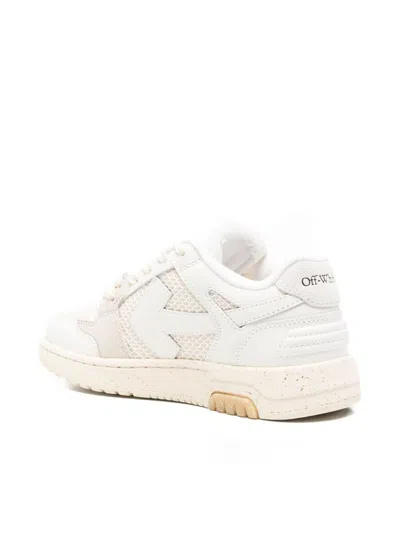 Off-white White Lace Up Sneakers In White