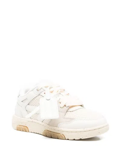 Off-white White Lace Up Sneakers In White