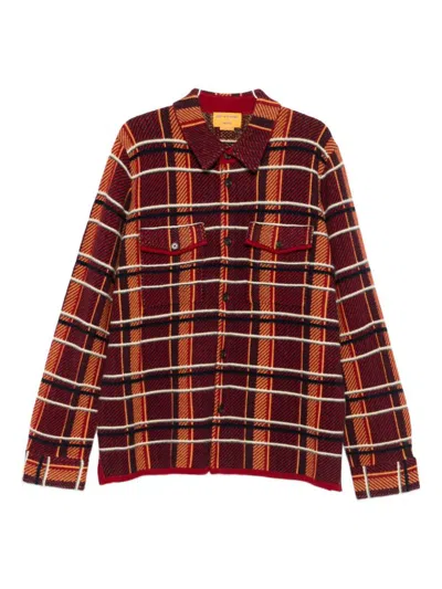 Guest In Residence Checked Cashmere Shirt In Red