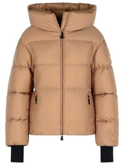 Moncler Nisene Beige Polyamide Down Jacket In Brown