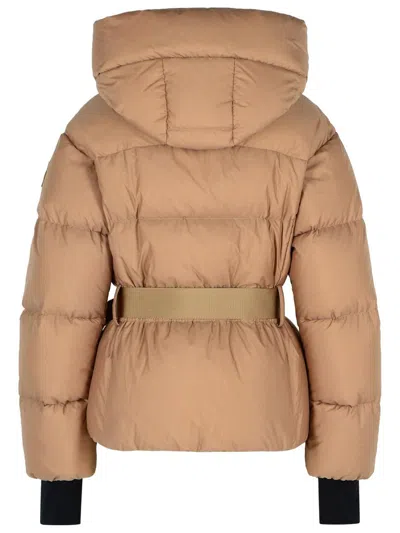 Moncler Nisene Beige Polyamide Down Jacket In Brown