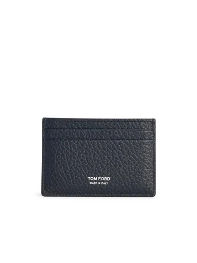 Tom Ford Black Leather Cardholder In Black