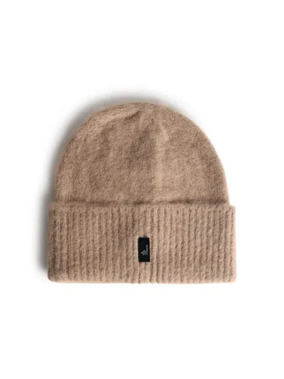 Moncler Grenoble Beige Alpaca And Wool Tricot Beanie In Brown