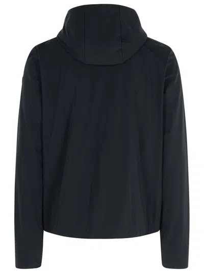 Moncler Hooded Long Sleeve Jacket With Side Pockets In Black