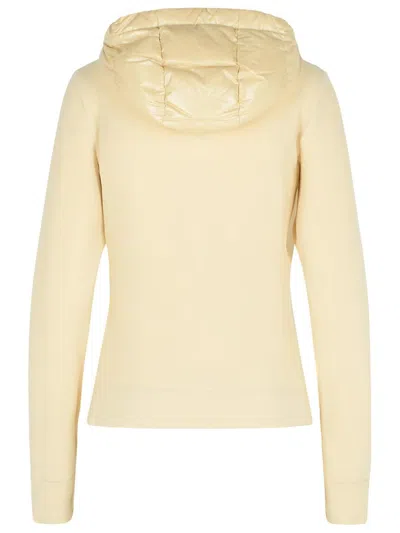 Moncler Hooded Long Sleeve Quilted Fleece Jacket In Neutral