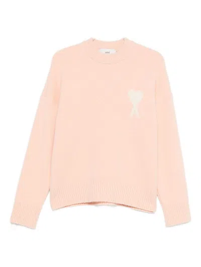 Ami Alexandre Mattiussi Ami Paris Ami Paris De Coeur Wool Jumper In White