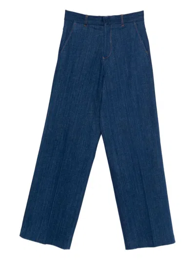 Dsquared2 Wide Leg Jeans Belt Loops In Blue