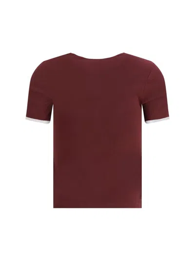 Courrèges Courreges Women Cotton T-shirt With Contrasting Trim In Red