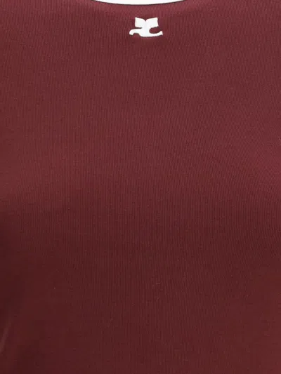 Courrèges Courreges Women Cotton T-shirt With Contrasting Trim In Red