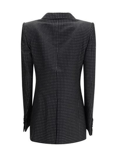 Tom Ford Single Breasted Jacket With Polka Dots In Black