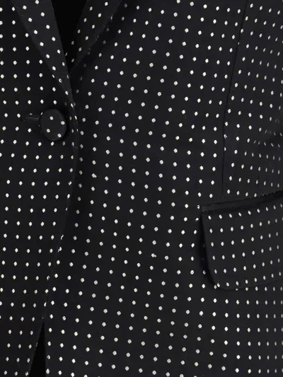 Tom Ford Single Breasted Jacket With Polka Dots In Black