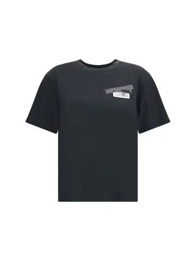 Mm6 Maison Margiela Slate Cotton T-shirt In Black