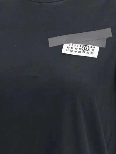 Mm6 Maison Margiela Slate Cotton T-shirt In Black