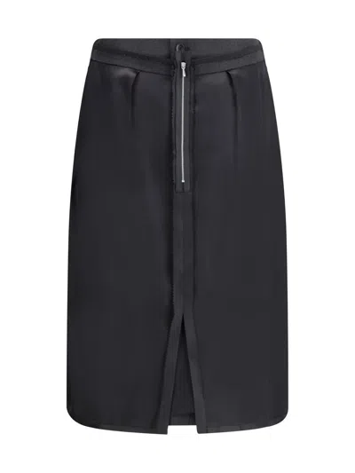 Maison Margiela Wool Midi Skirt In Black