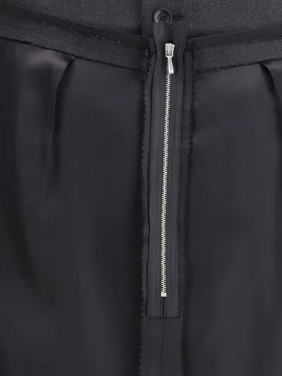Maison Margiela Wool Midi Skirt In Black