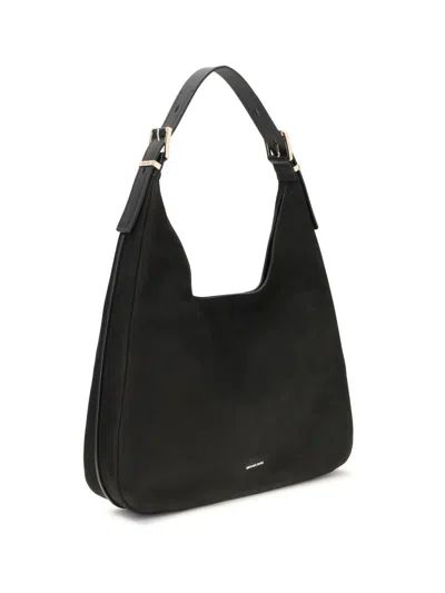 Michael Kors Nolita Large Nubuck Shoulder Bag In Black