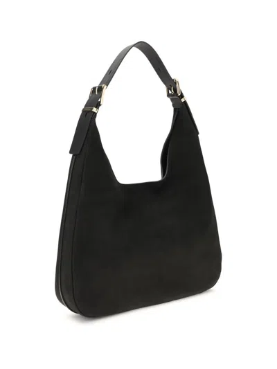 Michael Kors Nolita Large Nubuck Shoulder Bag In Black