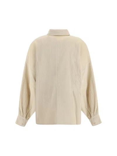 Sosue Antonia Corduroy Buttoned Shirt In Neutral