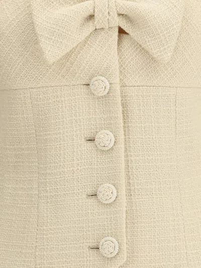 Valentino Short Jacket In Plain Wool Tweed In Neutral
