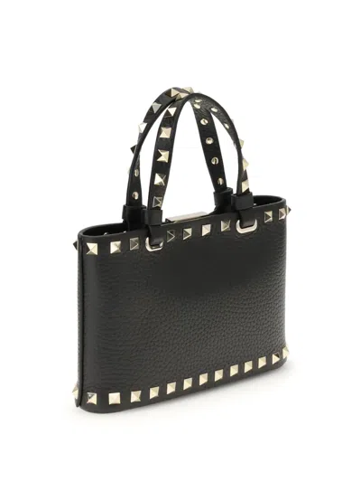 Valentino Rockstud Mini Tote Bag With Chain Strap In Black