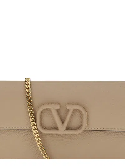Valentino Vlogo Signature Foldover Top Wallet In Brown