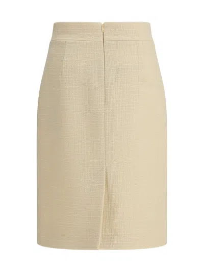 Valentino High-waisted Knee-length Textured Skirt In Neutral