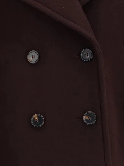 Chloé Women Violet Double-breasted Jacket With Wide Notched Revers And Dropped Shoulders In Wool Ble In Red