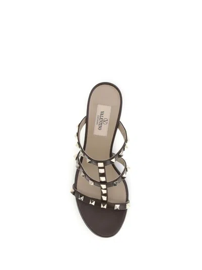 Valentino 60mm Rockstud-embellished Sandals In Brown