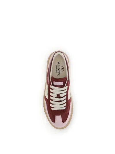 Valentino Lace-up Shoes With Round Toe And Flat Sole In Red