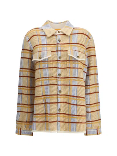 Guest In Residence Plaid Work Shirt And Blouse Yellow In Multi