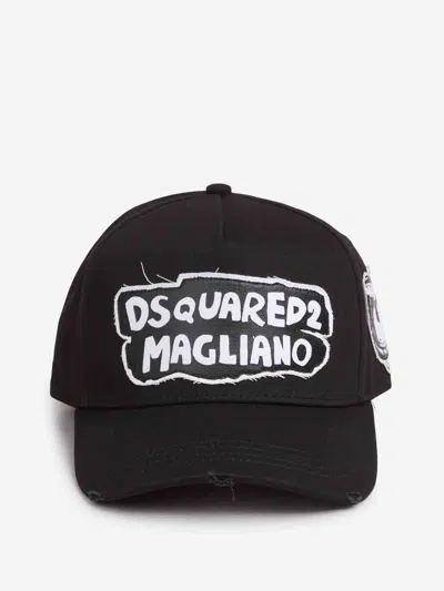 Dsquared2 X Magliano Logo Baseball Cap In Black