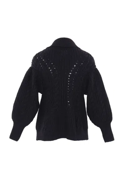 Simone Rocha Black Sculpted Chunky Knit Cardigan In Black