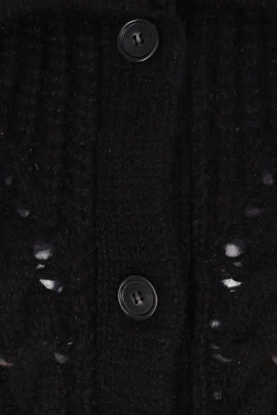 Simone Rocha Black Sculpted Chunky Knit Cardigan In Black