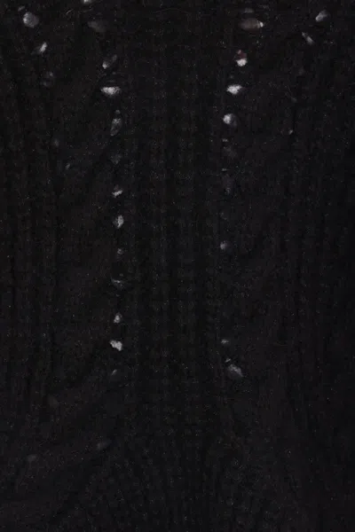 Simone Rocha Black Sculpted Chunky Knit Cardigan In Black