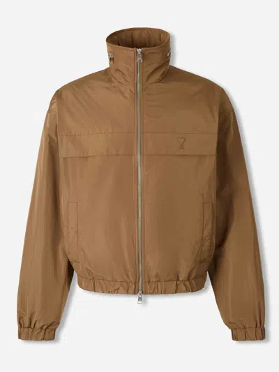 Ami Alexandre Mattiussi Ami Paris Technical Jacket Logo In Brown