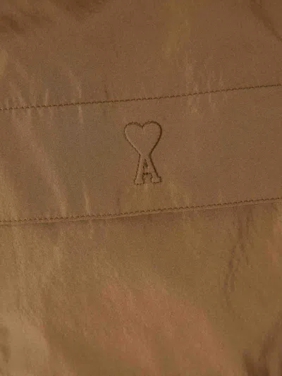 Ami Alexandre Mattiussi Ami Paris Technical Jacket Logo In Brown