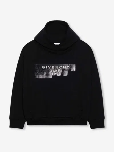 Givenchy Hooded Cotton Sweatshirt Featuring Kangaroo Pocket In Black