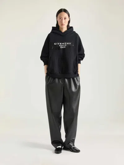 Givenchy Hooded Cotton Sweatshirt Featuring Kangaroo Pocket In Black