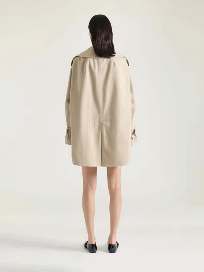Givenchy Womens Beige Mustard Belted Notch-lapels Cotton Trench Coat In Gray