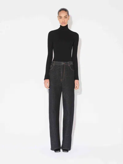 Alaïa Fluid Jersey Bodysuit With Heart Cut-out In Black