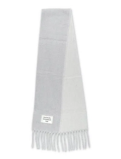 Acne Studios Wool Scarf With Fringes In Gray