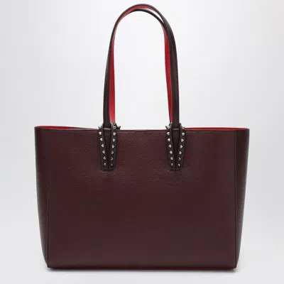Christian Louboutin Amara Burgundy Cabata Medium Tote Bag In Black