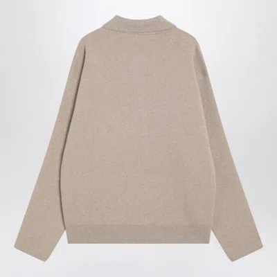 Jacquemus Beige Wool And Cashmere Polo Sweater Men In Neutral