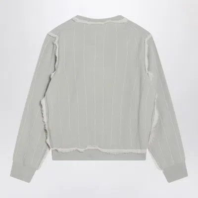 Maison Margiela Light Green Wool Cardigan In Gray
